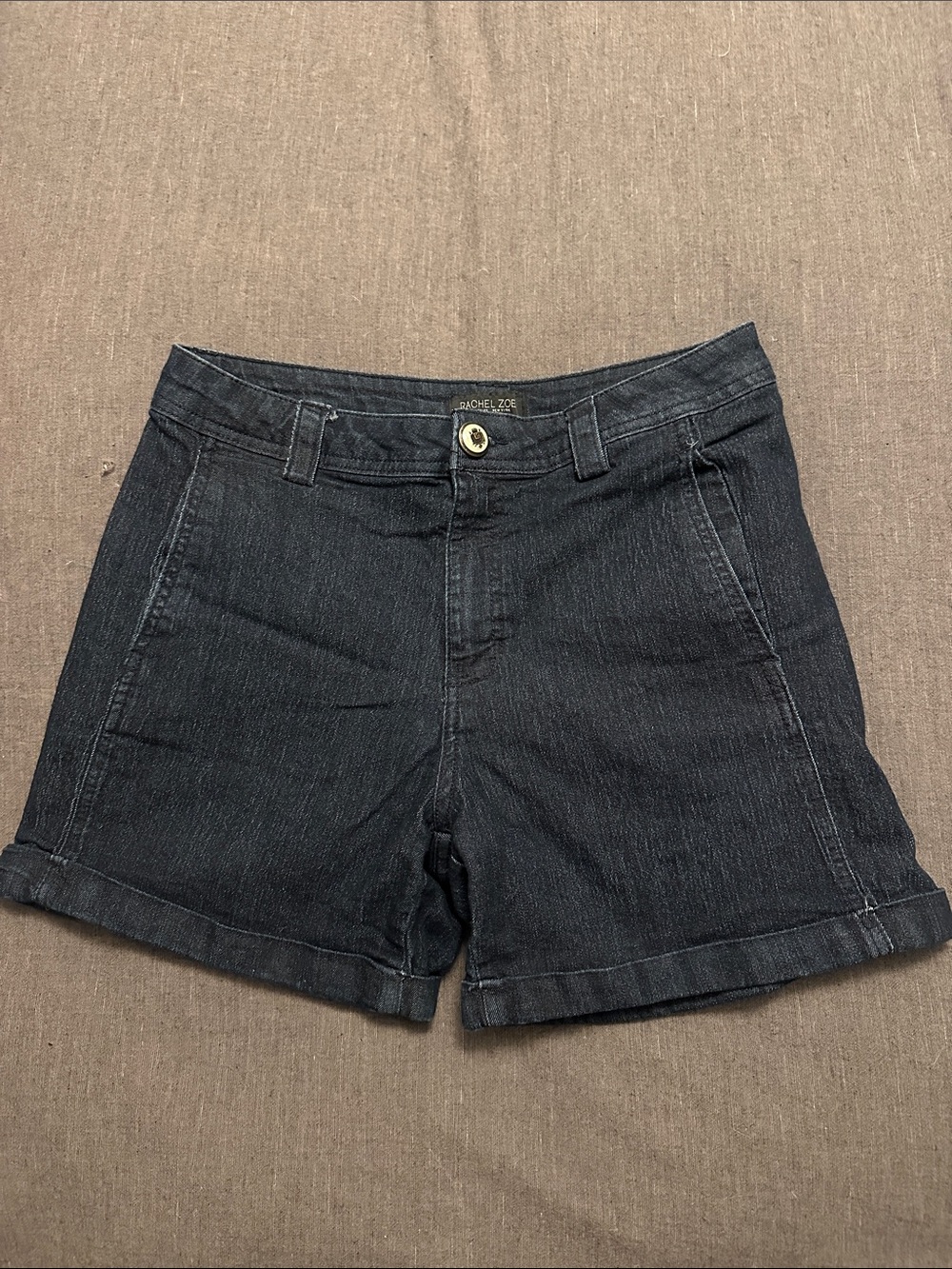 Rachel Zoe Black Denim Cuffed Shorts